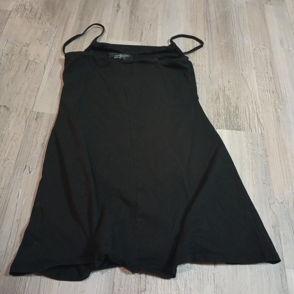 Black Graphic Slip Dress with 'I Dance With The Dead' Print - Picture 4 of 6